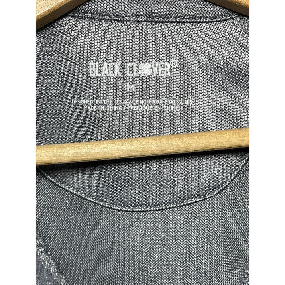 Mens Medium Black Clover Quarter Zip Light Sweatshirt  Live Lucky - Picture 7 of 7
